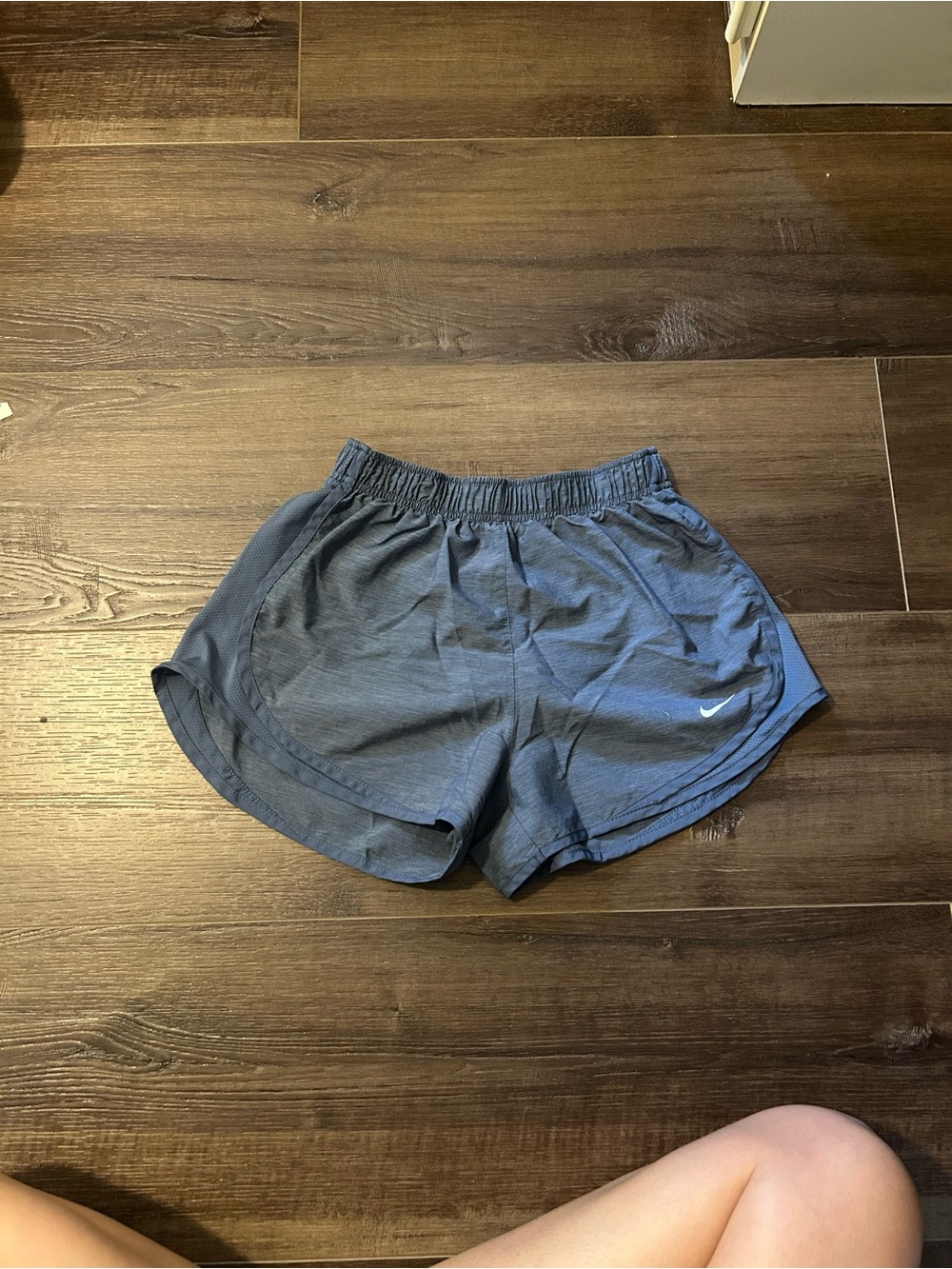 Nike Women's Grey-Blue Athletic Running Shorts